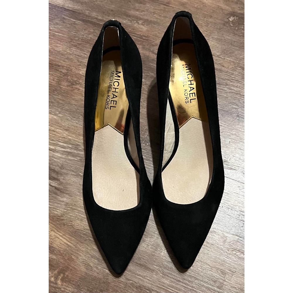 Michael by Michael Kors Dress Pumps Black Suede 2-inch Stiletto Heels, Size 6.5M